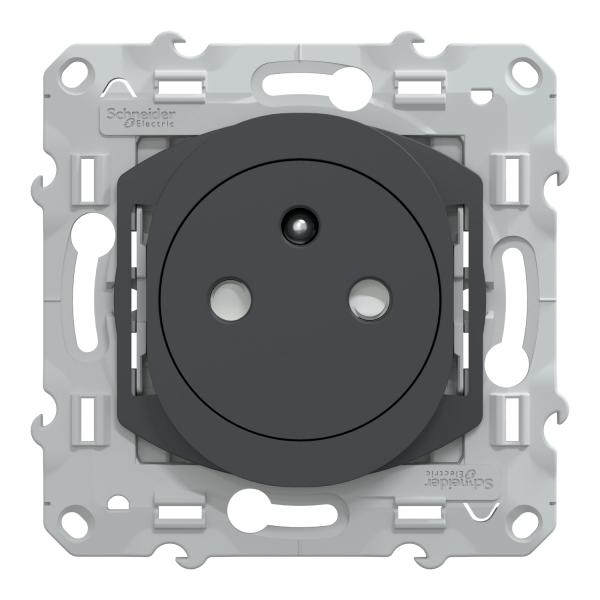 Vignette 2 produit Ovalis - prise de courant affleurante - 2P+T - Anthracite - fixation par vis uniquement - Raccordement : 1 x 1.5?Ķ2 x 4 mm¬? souple / rigide / multibrin - bornes automatiques - 16 A - 250 VCA 50 Hz - IK04 IP21D - protection peinture - NF | Ref : S340052