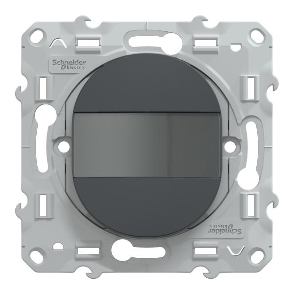 Vignette 2 produit Ovalis - Poussoir  fermeture - avec porte-tiquette - anthracite  - Fixation par vis - 3x2 bornes auto - 10 AX - 250 V CA 50 Hz - IK04 - IP21 D - couvercle de protection peinture - Certifi NF | Ref : S340266