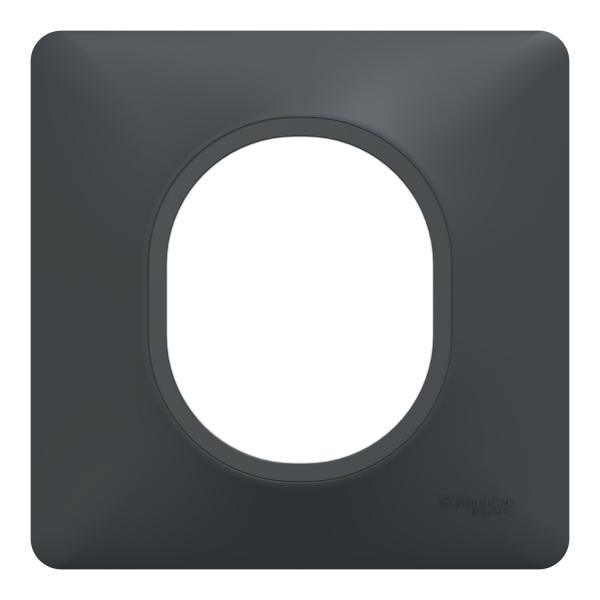Vignette 2 produit Ovalis - Plaque de finition - 8 crans de fixation - rgulation possible sur le mur - 1 poste Anthracite | Ref : S340702