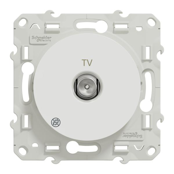 Vignette 2 produit Odace - blindage TV simple - encastr - Antibacterien - TV : mle IEC 9.52 mm - fixation par vis - livr avec cache de protection peinture - IK04 - IP21 D - sans halogne | Ref : S500445