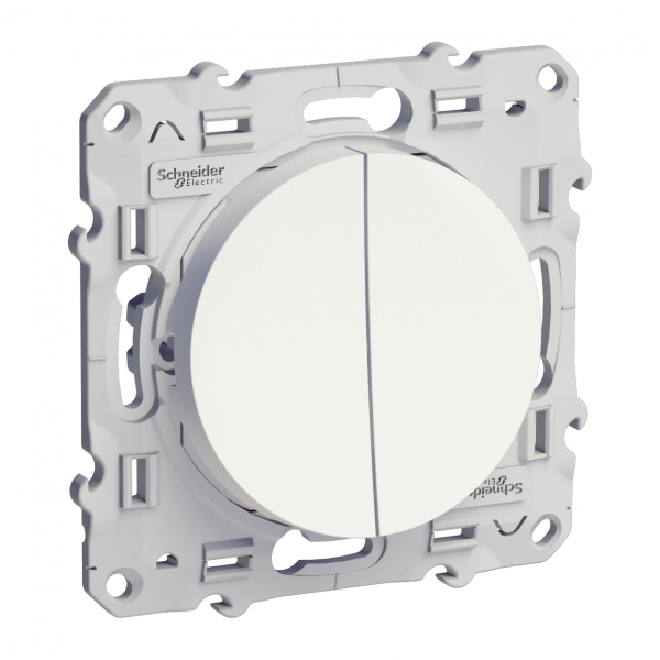 Vignette 2 produit Odace - double poussoir - blanc | Ref : S520216
