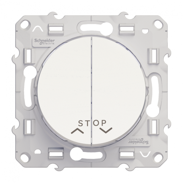 Vignette 2 produit Odace, poussoir Blanc, 2 boutons + fonction stop pour volets-roulants | Ref : S520227