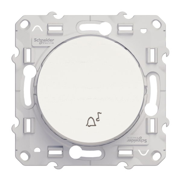 Vignette 2 produit Odace, poussoir Blanc avec symbole carillon,  vis | Ref : S520246