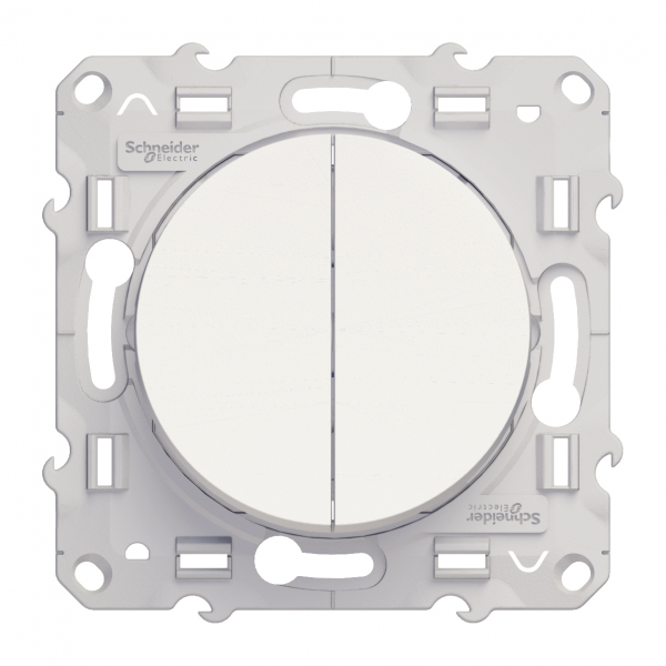 Vignette 2 produit Odace, va-et-vient + va-et-vient lumineux Blanc, 10 A, à vis, LED orange 1,5 mA | Ref : S520273
