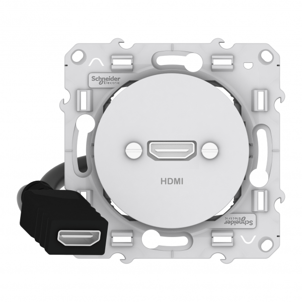 Vignette 2 produit Odace - prise HDMI type A - Blanc - prise femelle / câble femelle à l'arrière | Ref : S520462