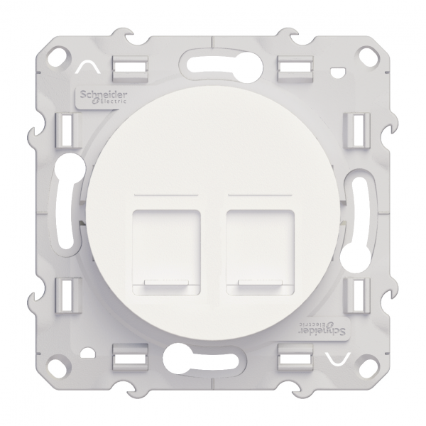 Vignette 2 produit Odace, prise double RJ45 Blanc, grade 1 (tlphone + informatique) cat. 6 UTP | Ref : S520485