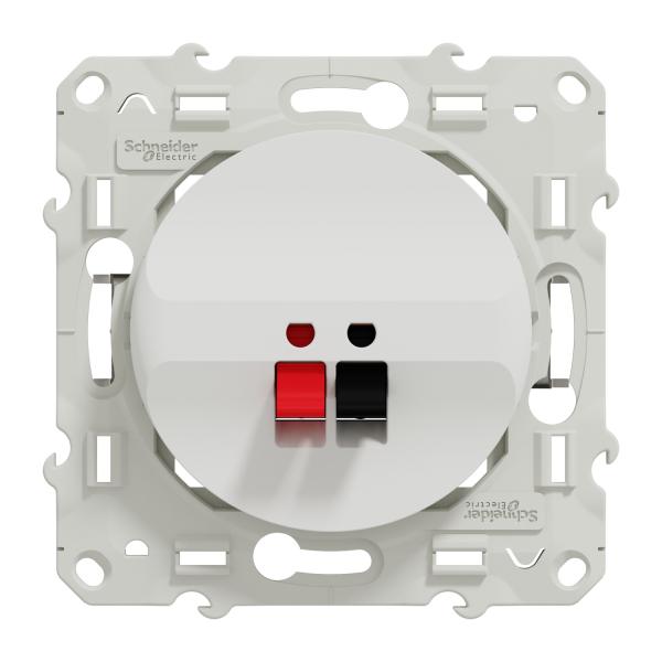 Vignette 2 produit Odace - prise haut-parleur 1 sortie - blanc - fixation par vis - bornes pression | Ref : S520487