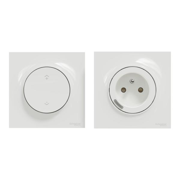 Vignette 2 produit Wiser Odace - Kit commande sans fils et prise connect�e zigbee 3.0 - 1P+T - H85mmxL85mmxP44mm - IP20 - signalisation locale - DEL (vert/rouge/orange) - profondeur d\'encastrement : 31.55 mm | Ref : S520559K