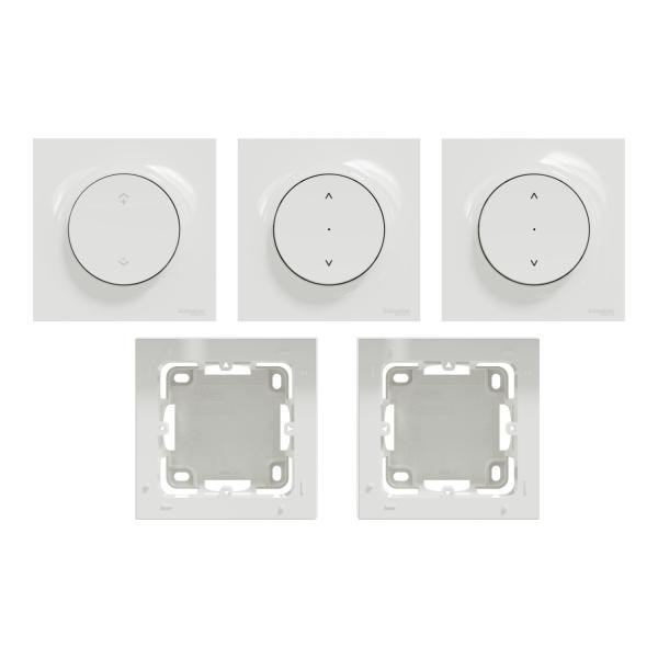 Vignette 2 produit Wiser Odace - Kit commande sans fils et 2 volets roulants zigbee 3.0 saillie | Ref : S520567SK