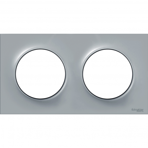Vignette 2 produit Odace Styl plaque Gris 2 postes horizontaux ou verticaux entraxe 71mm | Ref : S520704A1