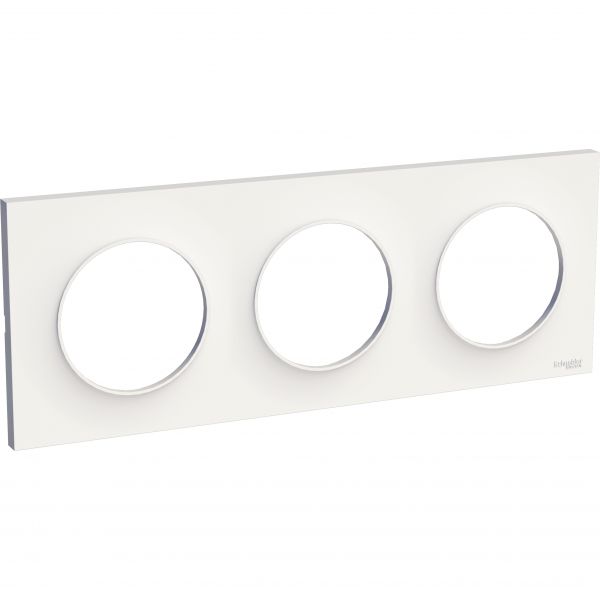 Vignette 2 produit Odace Styl, plaque Blanc 3 postes horizontaux ou verticaux entraxe 71mm | Ref : S520706