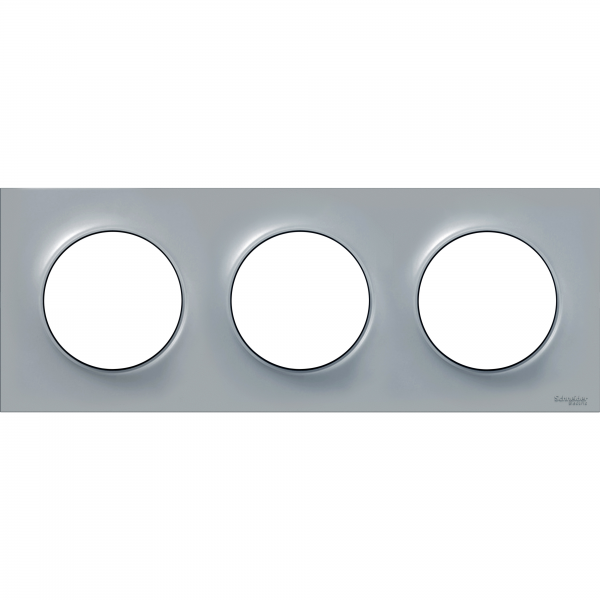 Vignette 2 produit Odace Styl plaque Gris 3 postes horizontaux ou verticaux entraxe 71mm | Ref : S520706A1