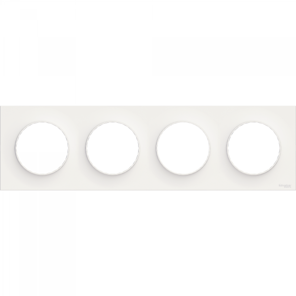 Vignette 2 produit Odace Styl, plaque Blanc 4 postes horizontaux ou verticaux entraxe 71mm | Ref : S520708