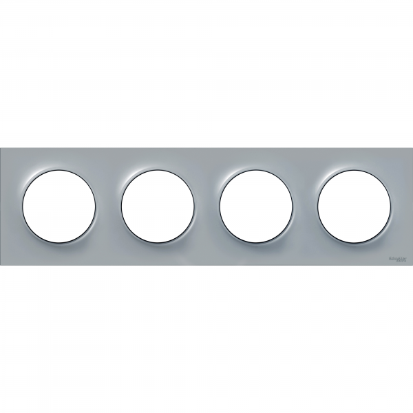 Vignette 2 produit Odace Styl plaque Gris 4 postes horizontaux ou verticaux entraxe 71mm | Ref : S520708A1