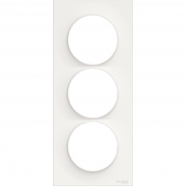 Vignette 2 produit Odace Styl, plaque Blanc 3 postes verticaux entraxe 57mm | Ref : S520716