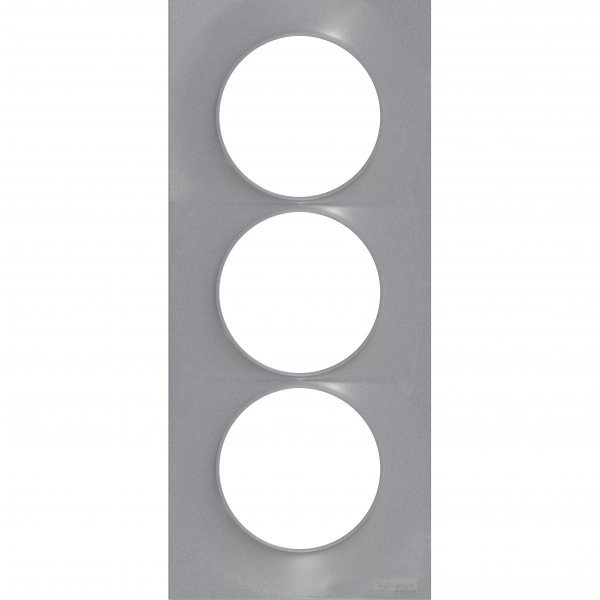 Vignette 2 produit Odace Styl, plaque Alu 3 postes verticaux entraxe 57mm | Ref : S520716E