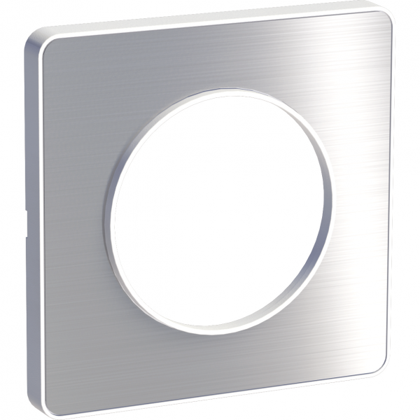 Vignette 2 produit Odace Touch, plaque Aluminium bross avec liser Blanc 1 poste | Ref : S520802J