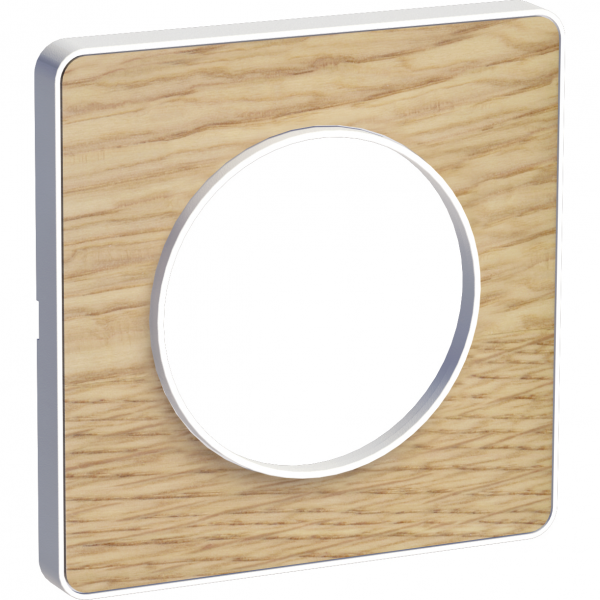 Vignette 2 produit Odace Touch, plaque Bois naturel avec liser Blanc 1 poste | Ref : S520802N