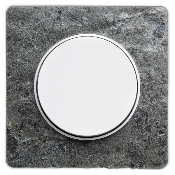 Vignette 2 produit Odace Touch - plaque 1 poste pierre galet avec liser blanc | Ref : S520802U