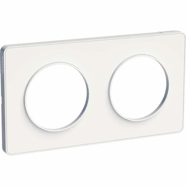Vignette 2 produit Odace Touch, plaque Blanc 2 postes horiz. ou vert. entraxe 71mm | Ref : S520804