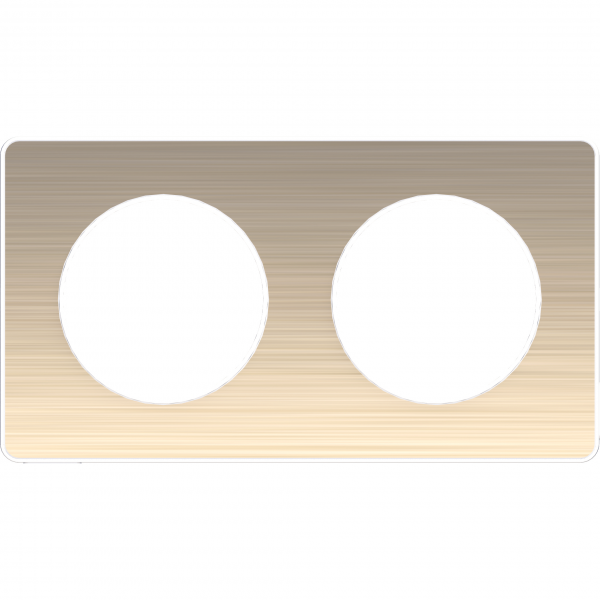 Vignette 2 produit Odace Touch, plaque Bronze bross liser Blanc 2 postes horiz./vert. 71mm | Ref : S520804L