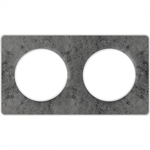 Vignette 2 produit Odace Touch, plaque Pierre Galet 2 postes horiz./vert. entraxe 71mm | Ref : S520804U