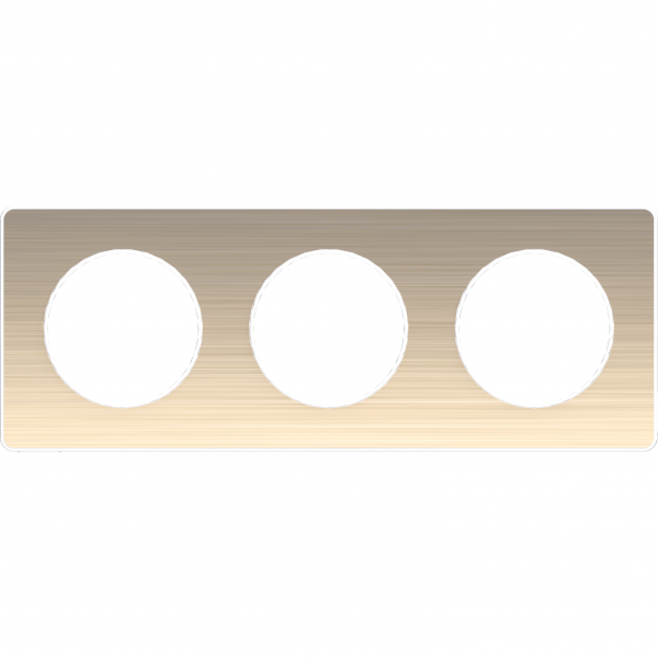 Vignette 2 produit Odace Touch, plaque Bronze bross liser Blanc 3 postes horiz./vert. 71mm | Ref : S520806L