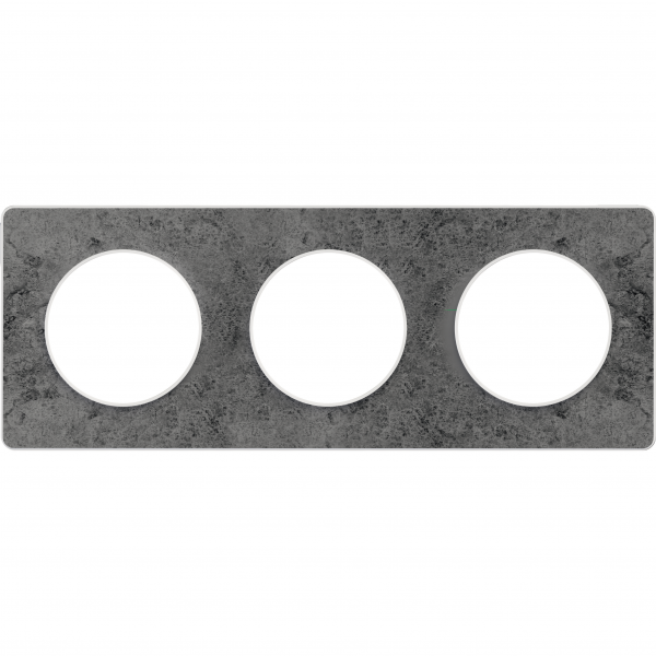 Vignette 2 produit Odace Touch, plaque Pierre Galet 3 postes horiz./vert. entraxe 71mm | Ref : S520806U