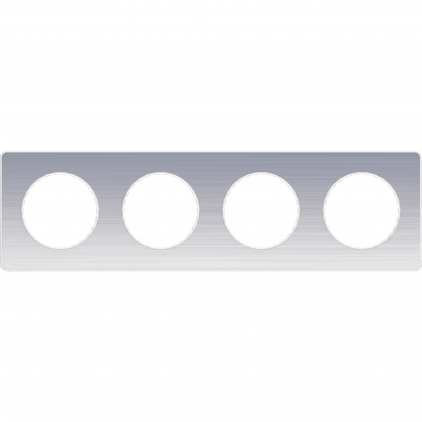 Vignette 2 produit Odace Touch, plaque Aluminium bross liser Blanc 4 postes horiz./vert. 71mm | Ref : S520808J