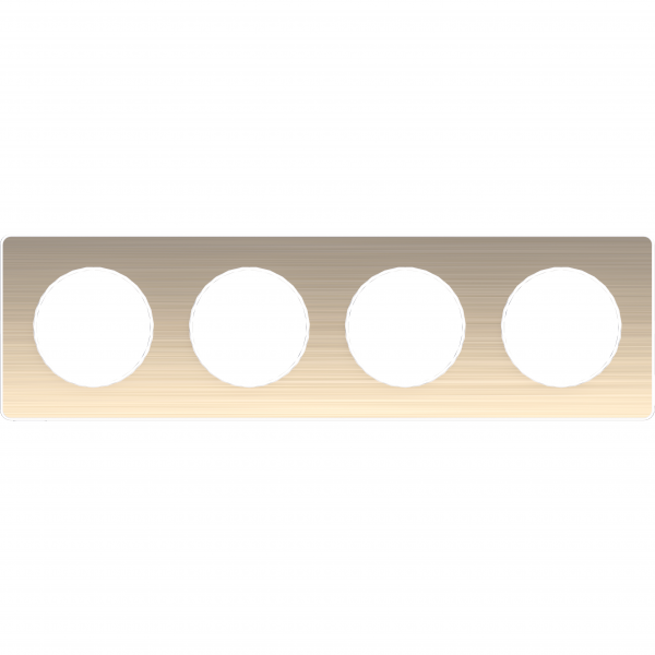 Vignette 2 produit Odace Touch, plaque Bronze bross liser Blanc 4 postes horiz./vert. 71mm | Ref : S520808L