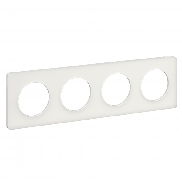 Vignette 2 produit Odace Touch, plaque Translucide Blanc 4 postes horiz./vert. entraxe 71mm | Ref : S520808R