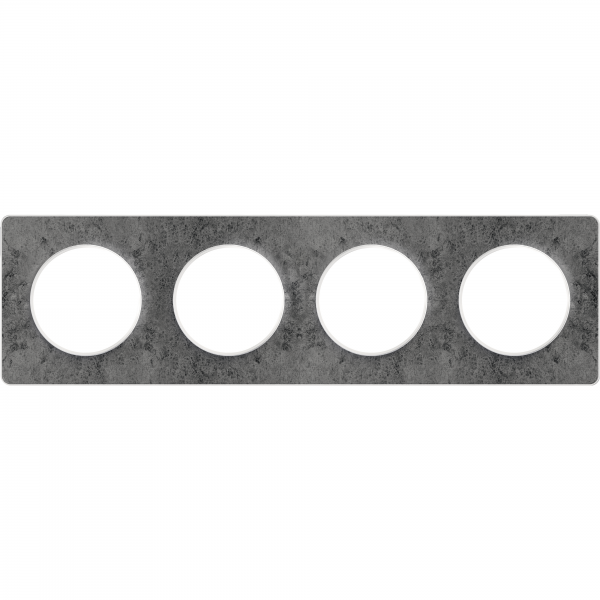 Vignette 2 produit Odace Touch, plaque Pierre Galet 4 postes horiz./vert. entraxe 71mm | Ref : S520808U
