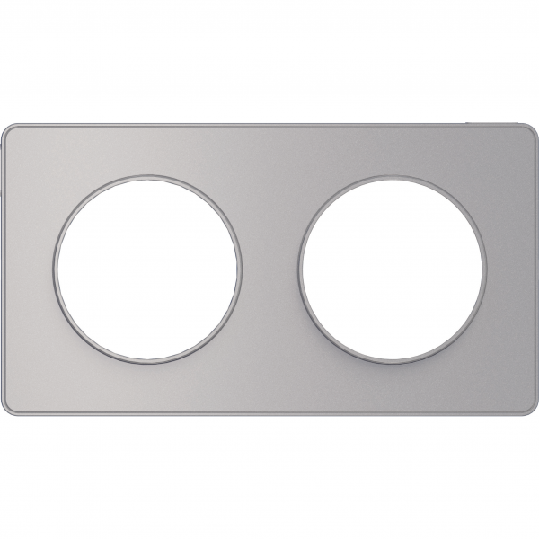 Vignette 2 produit Odace Touch, plaque Alu 2 postes horiz. ou vert. entraxe 71mm | Ref : S530804