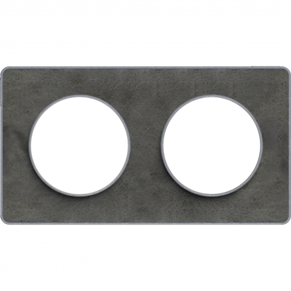 Vignette 2 produit Odace Touch, plaque Ardoise avec liser Alu 2 postes horiz./vert. entraxe 71mm | Ref : S530804V