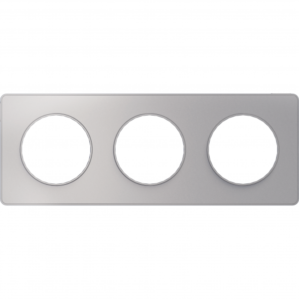 Vignette 2 produit Odace Touch, plaque Alu 3 postes horiz. ou vert. entraxe 71mm | Ref : S530806