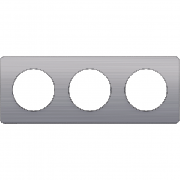 Vignette 2 produit Odace Touch, plaque Aluminium bross liser Alu 3 post. horiz./vert. 71mm | Ref : S530806J