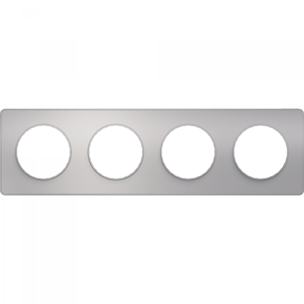 Vignette 2 produit Odace Touch, plaque Alu 4 postes horiz. ou vert. entraxe 71mm | Ref : S530808