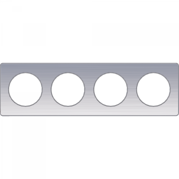 Vignette 2 produit Odace Touch, plaque Aluminium bross liser Alu 4 post. horiz./vert. 71mm | Ref : S530808J