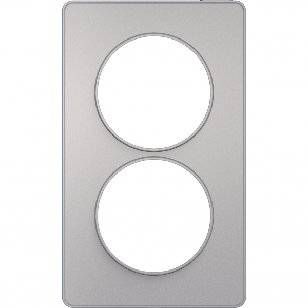 Vignette 2 produit Odace Touch, plaque Alu 2 postes verticaux entraxe 57mm | Ref : S530814