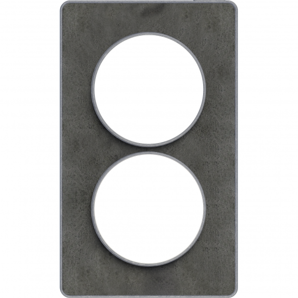 Vignette 2 produit Odace Touch, plaque Ardoise avec liser Alu 2 postes verticaux entraxe 57mm | Ref : S530814V