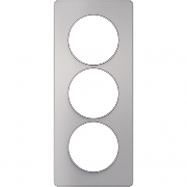 Vignette 2 produit Odace Touch, plaque Alu 3 postes verticaux entraxe 57mm | Ref : S530816