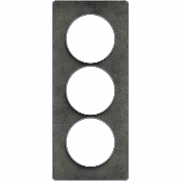 Vignette 2 produit Odace Touch, plaque Ardoise avec liser Alu 3 postes verticaux entraxe 57mm | Ref : S530816V