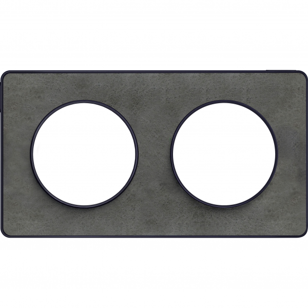 Vignette 2 produit Odace Touch, plaque Ardoise avec liser Anth. 2 postes horiz/vert. entraxe 71mm | Ref : S540804V