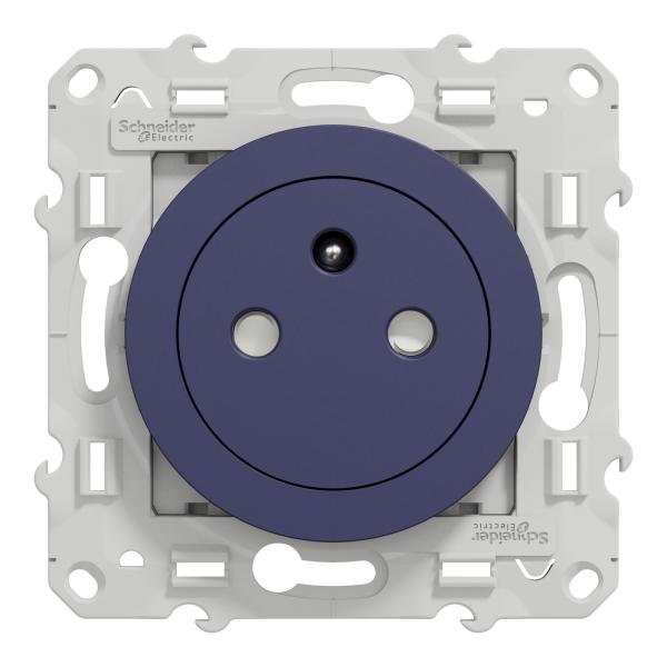 Vignette 2 produit Odace - prise de courant - 2P+T - franaise - affleurante - bleu cobalt - fixation par vis - Raccordement : 1 x 1.5  2 x 4 mm souple / rigide / multibrin - bornes automatique - 16 A - 250VCA 50 Hz - NF - IK04 - IP21D | Ref : S550052