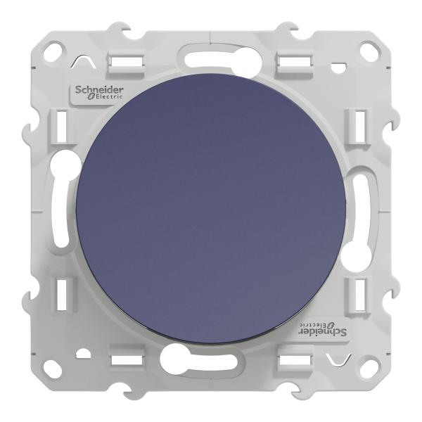 Vignette 2 produit Odace - va-et-vient - bleu cobalt - fixation par vis - 3 bornes automatiques - 10A - 250V CA 50 Hz - IK04 - IP21 D - livr avec cache de protection peinture - certifi NF | Ref : S550204