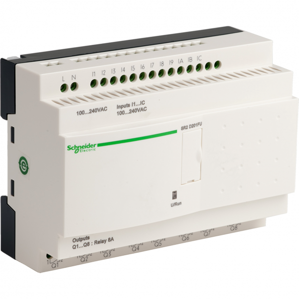 Vignette 2 produit Zelio Logic - relais intelligent compact - 20 E/S 100..240Vca - ss horl-ss affi. | Ref : SR2D201FU