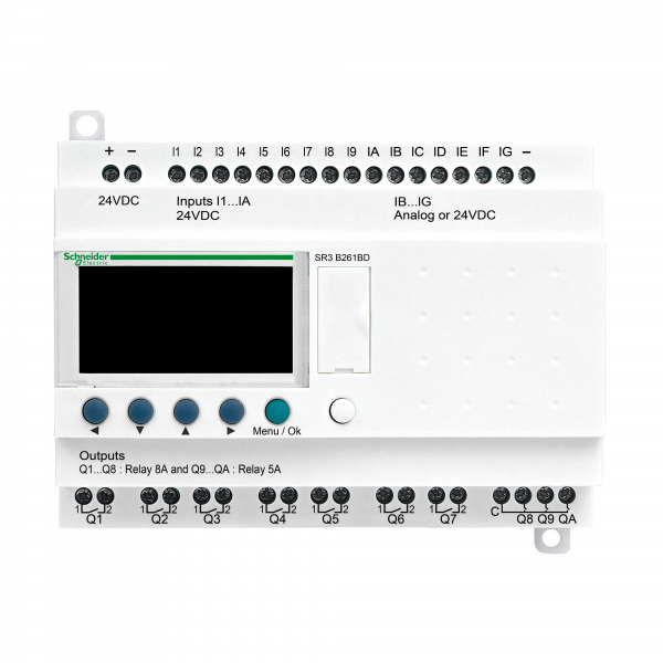 Vignette 2 produit Zelio Logic - relais intelligent modul.- 26 E/S - 24Vcc - horloge - affichage | Ref : SR3B261BD