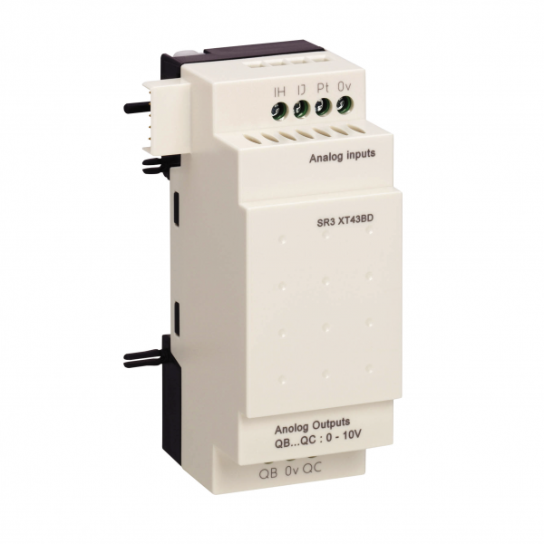 Vignette 2 produit Zelio Logic - module d'extension E/S analogique - 4 E/S - 24Vcc | Ref : SR3XT43BD