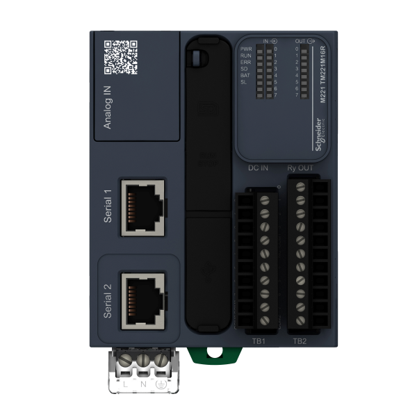 Vignette 2 produit Modicon M221 Book, contrleur 16E/S relais, 2 ports srie, 24VCC, vis | Ref : TM221M16R