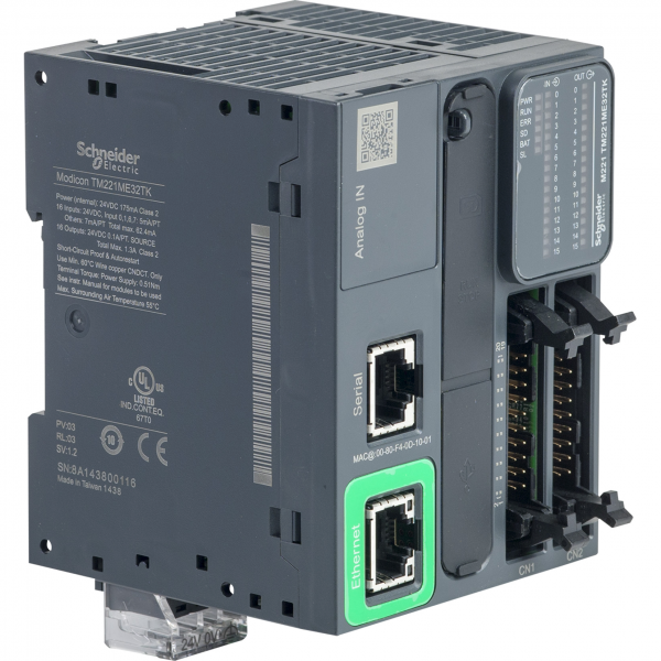 Vignette 2 produit Modicon M221 Book, contrleur 32E/S PNP, port Ethernet+srie, 24VCC, HE 10 | Ref : TM221ME32TK